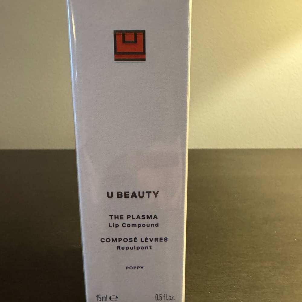 U Beauty The Plasma Lip Compound Poppy 15 ml .5 oz Full Size NIB Sealed